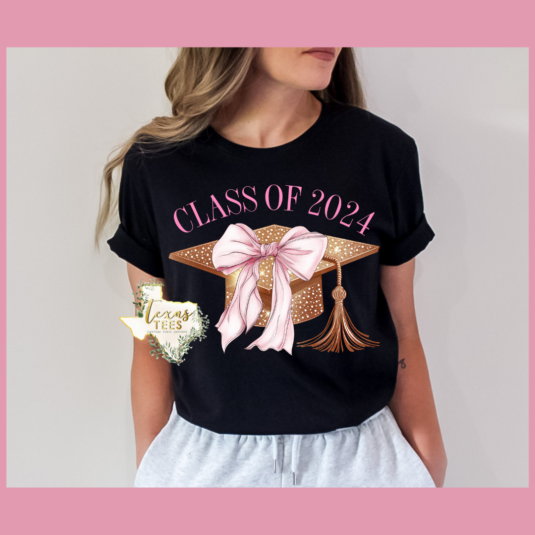 Class of 2024 - coquette grad cap