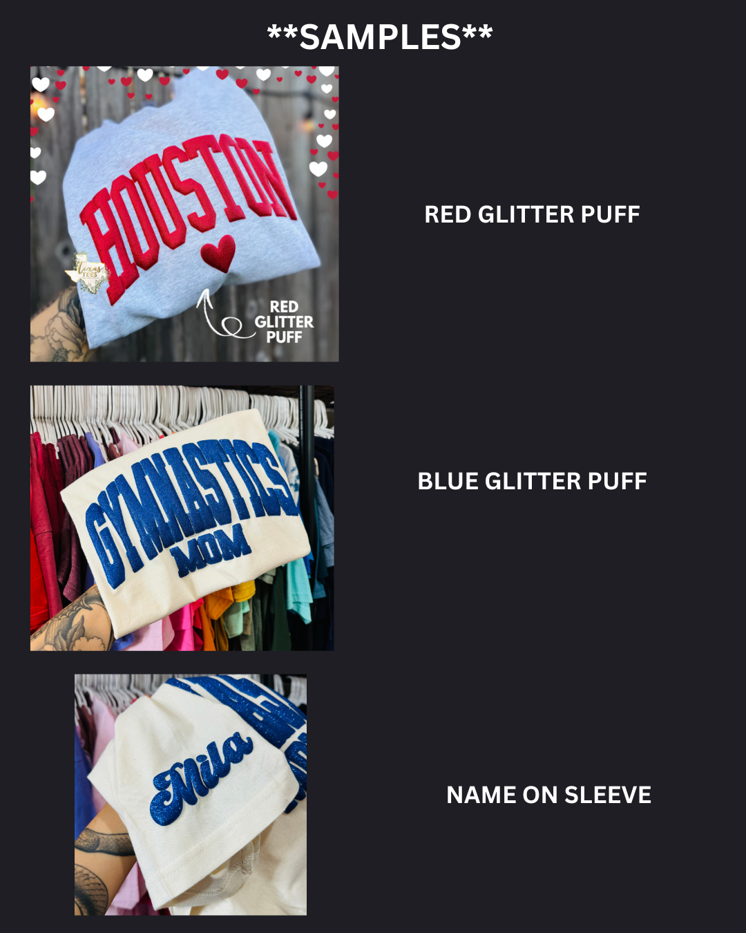 Gymnastics Mom - Glitter Puff Sweatshirts