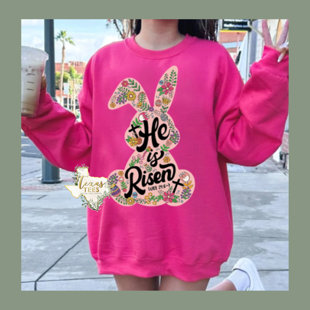 He is Risen - Floral Bunny