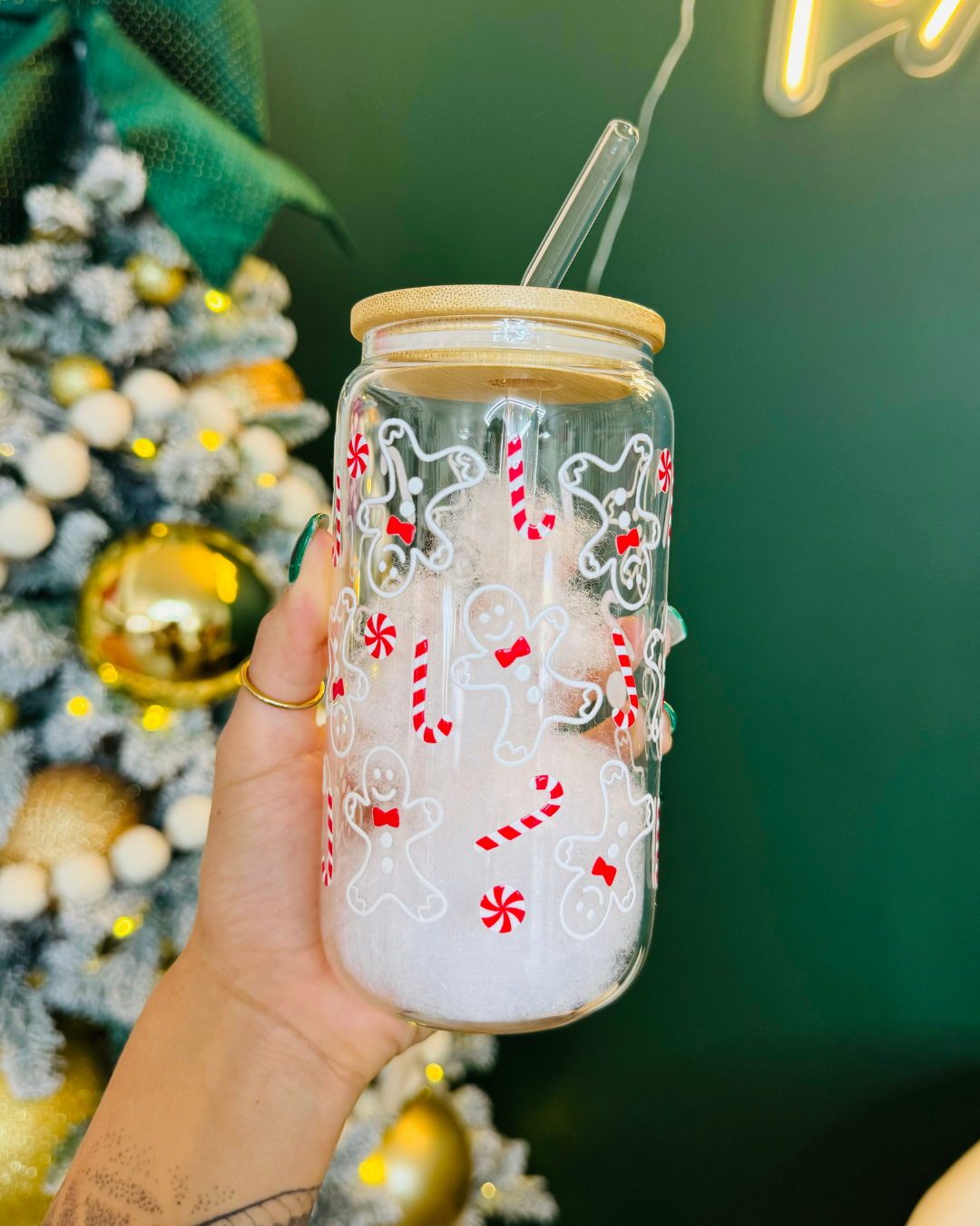 Gingerbread Glass Cup