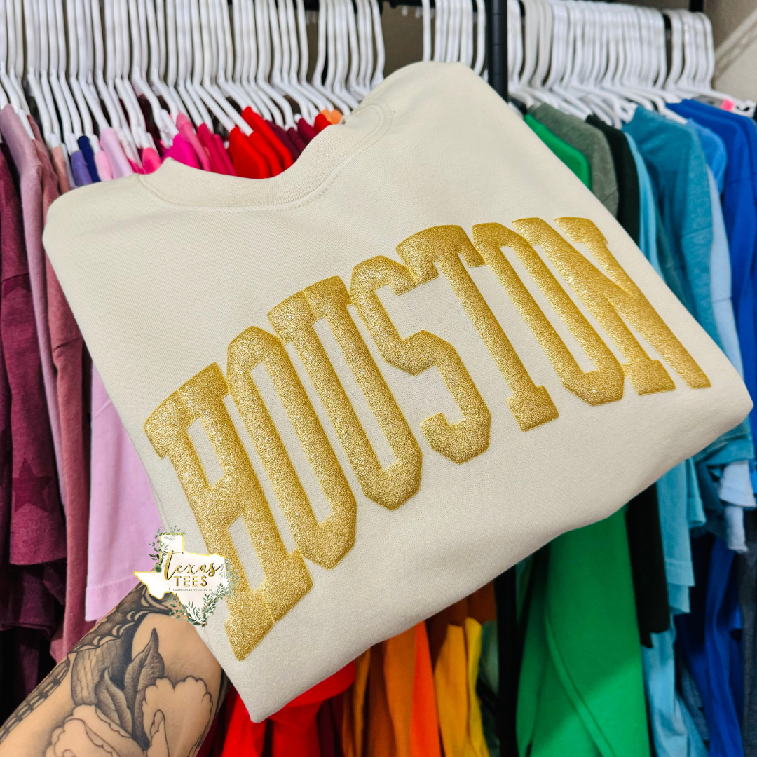 Houston - Gold Glitter Puff