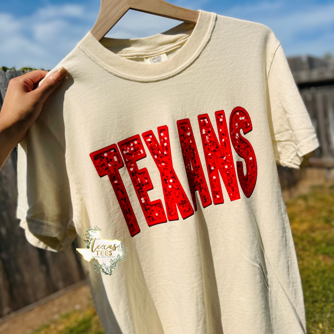 TEXANS - Faux Sequin - Ivory Garment