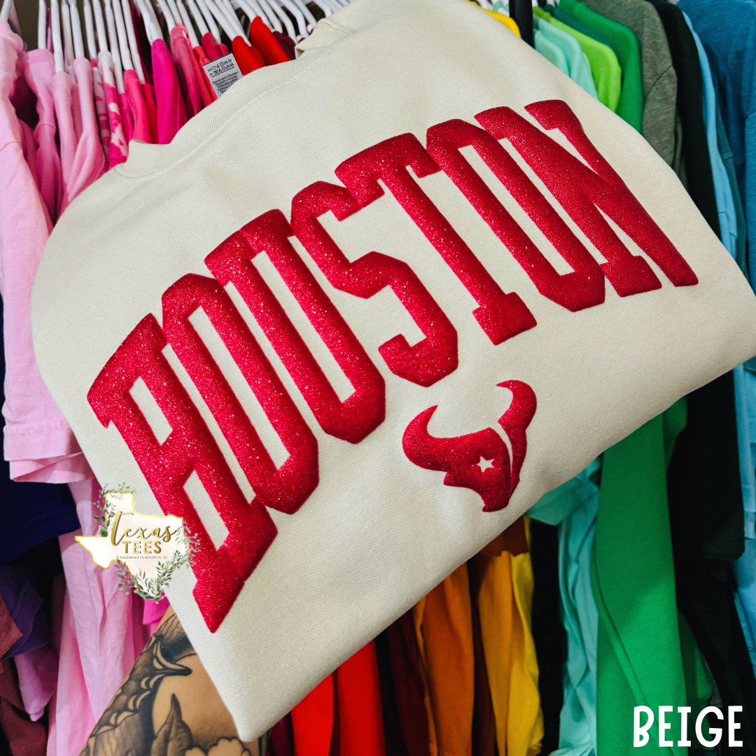Houston Tex Puff Sweatshirts: 2X - 3X