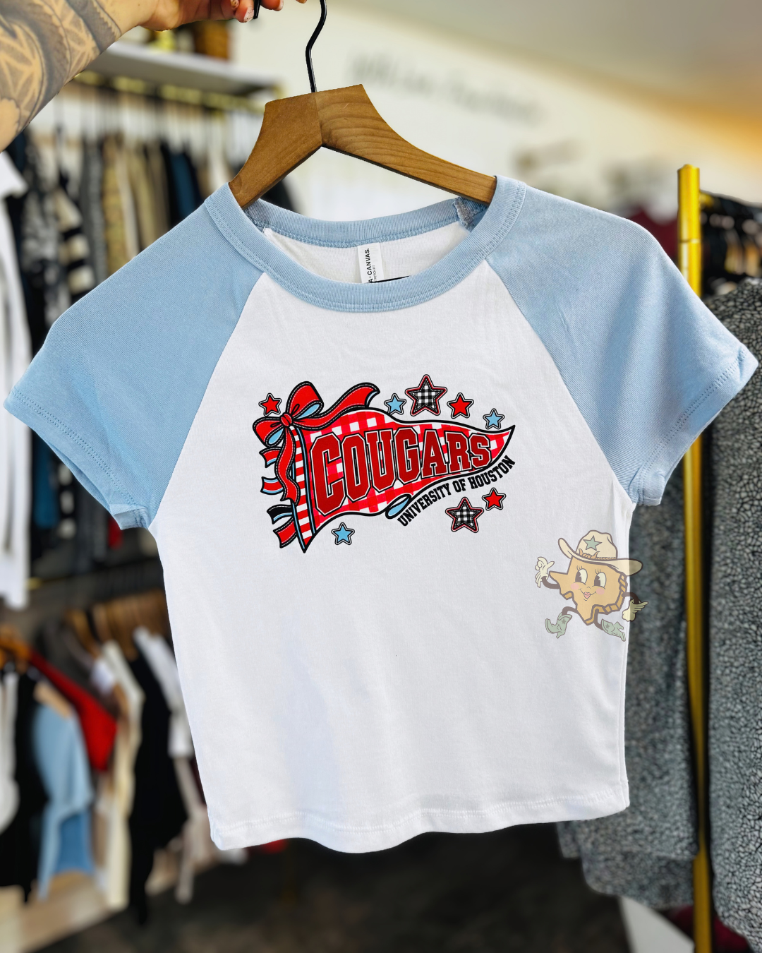 Cougars Spirit Flag - White/Blue Baby Tee