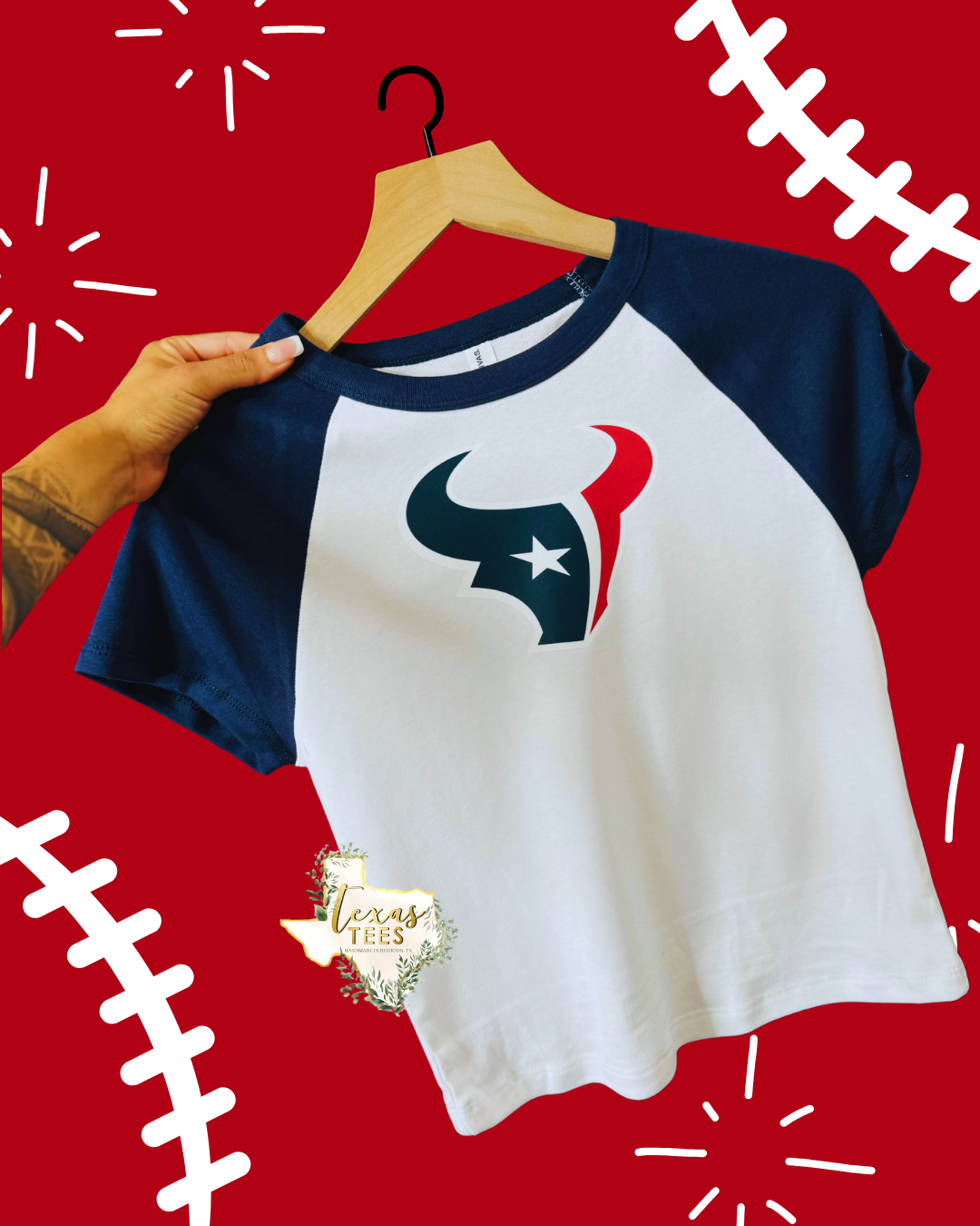 HOU - Navy/White Baby Tee