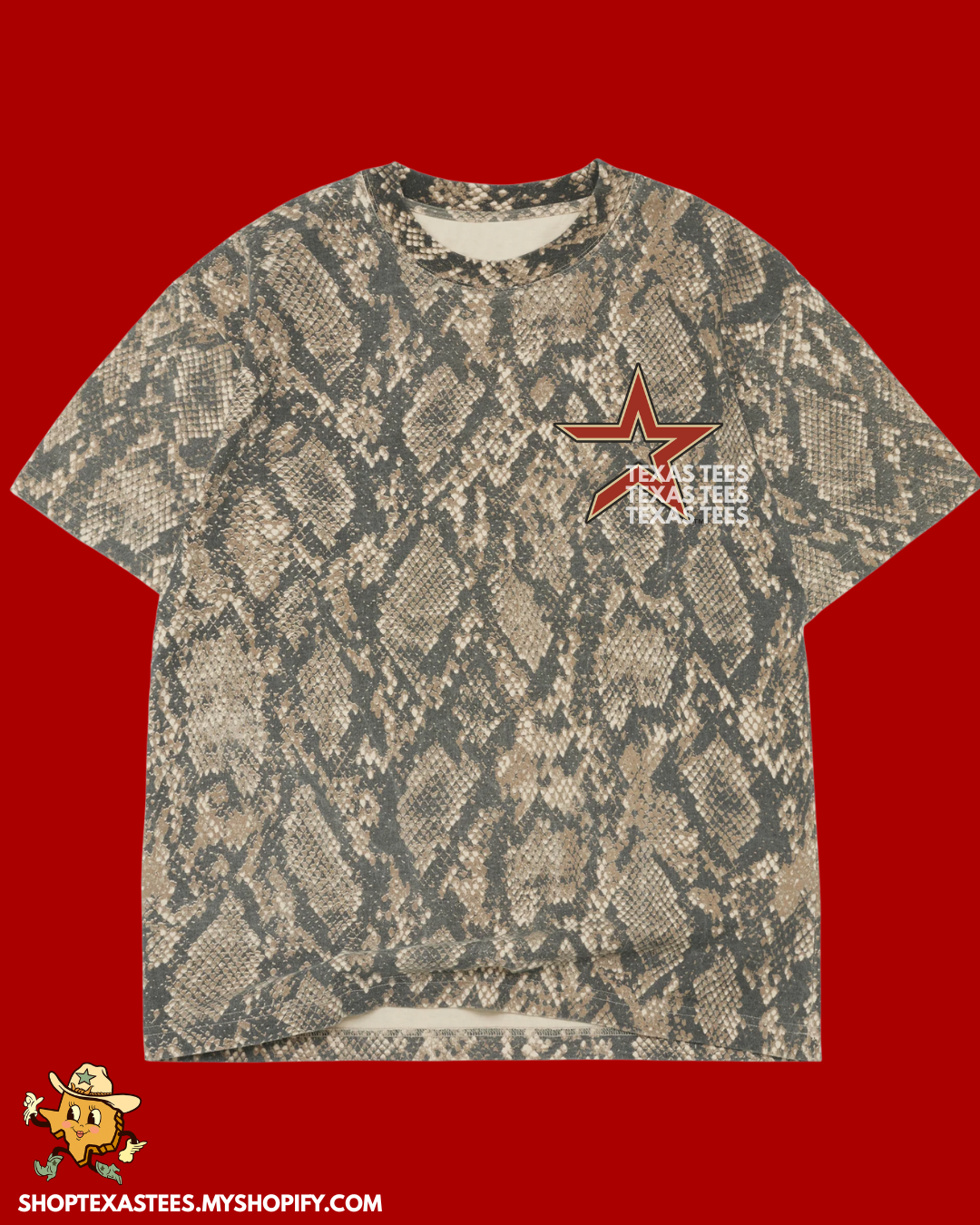 Open Star Brick (POCKET ONLY) - Rattlesnake Heavyweight Oversized Tee