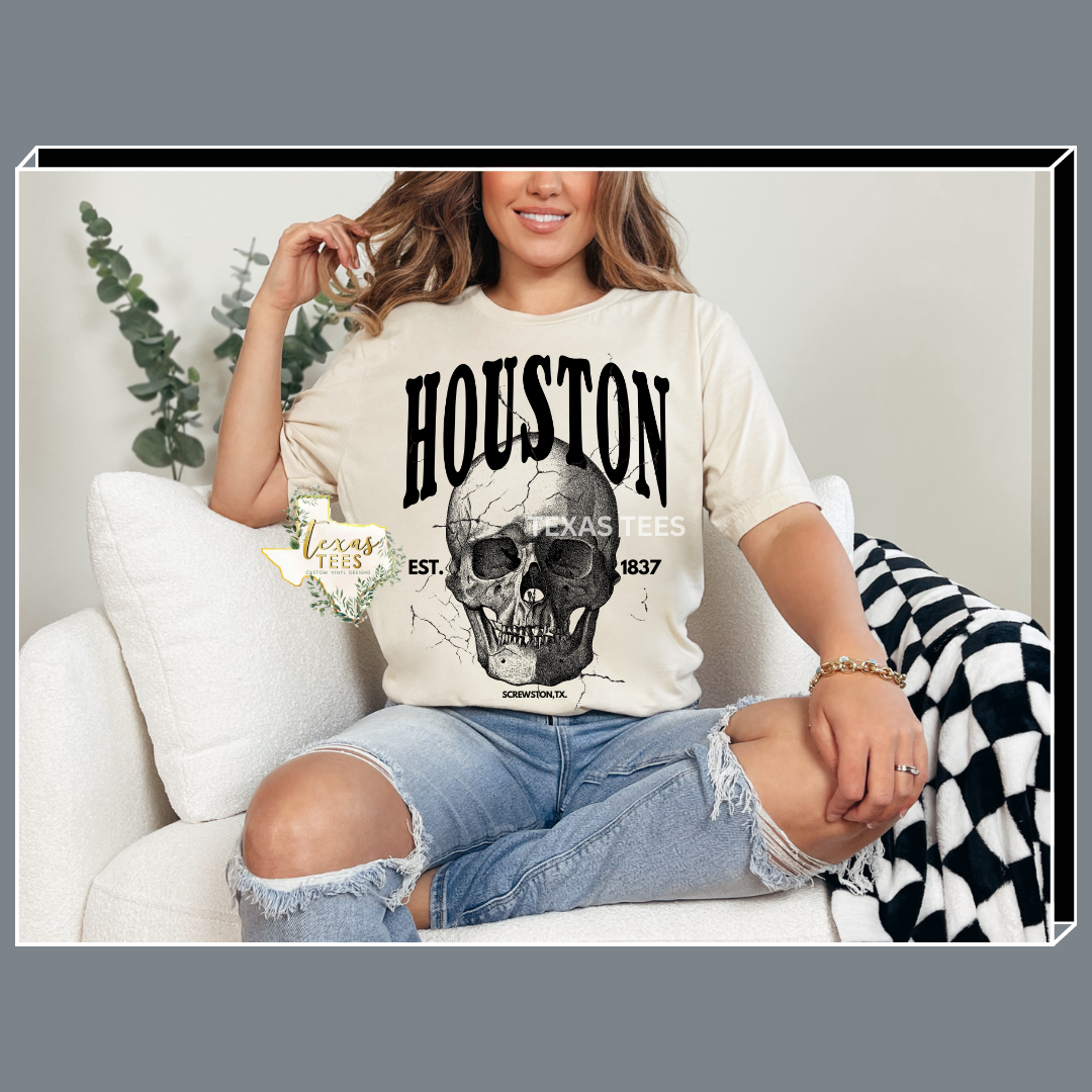 Houston Skull Est. 1837 - ivory garment