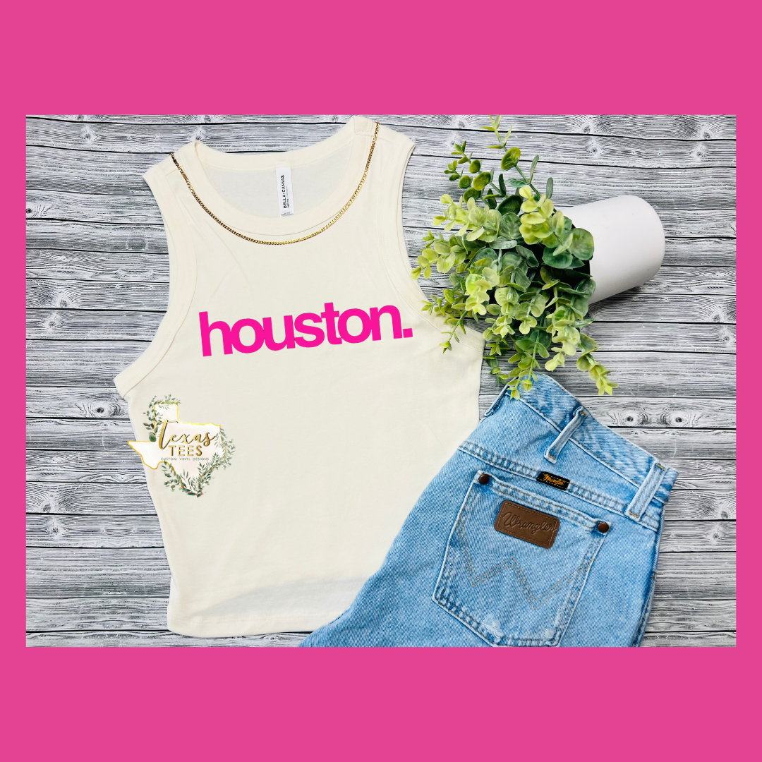 Houston. Tank - Hot Pink/Ivory
