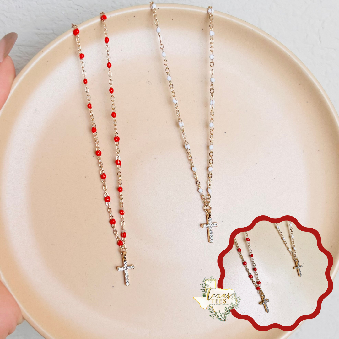 Enamel Cross Necklaces