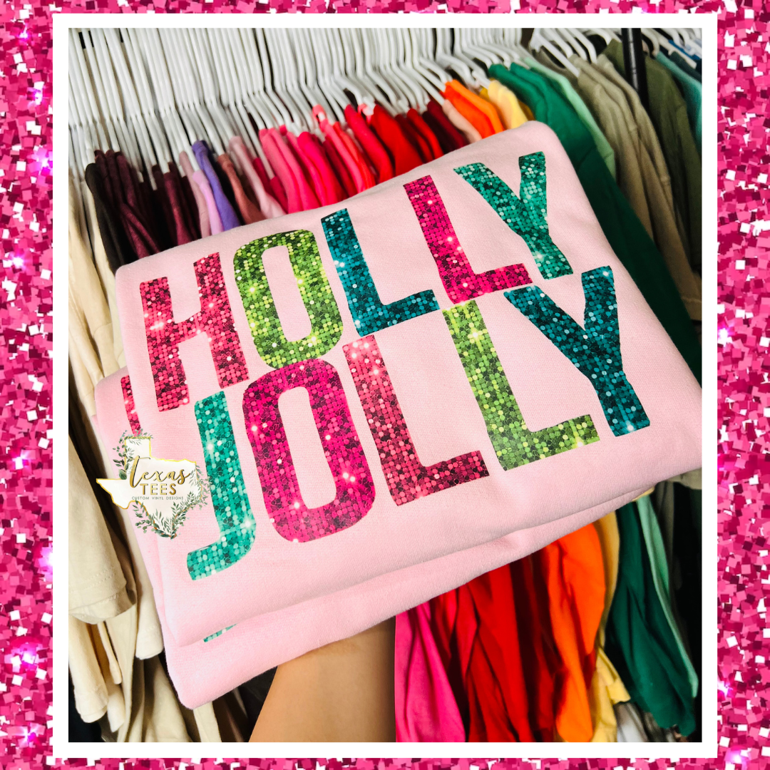 Holly Jolly Faux Glitter