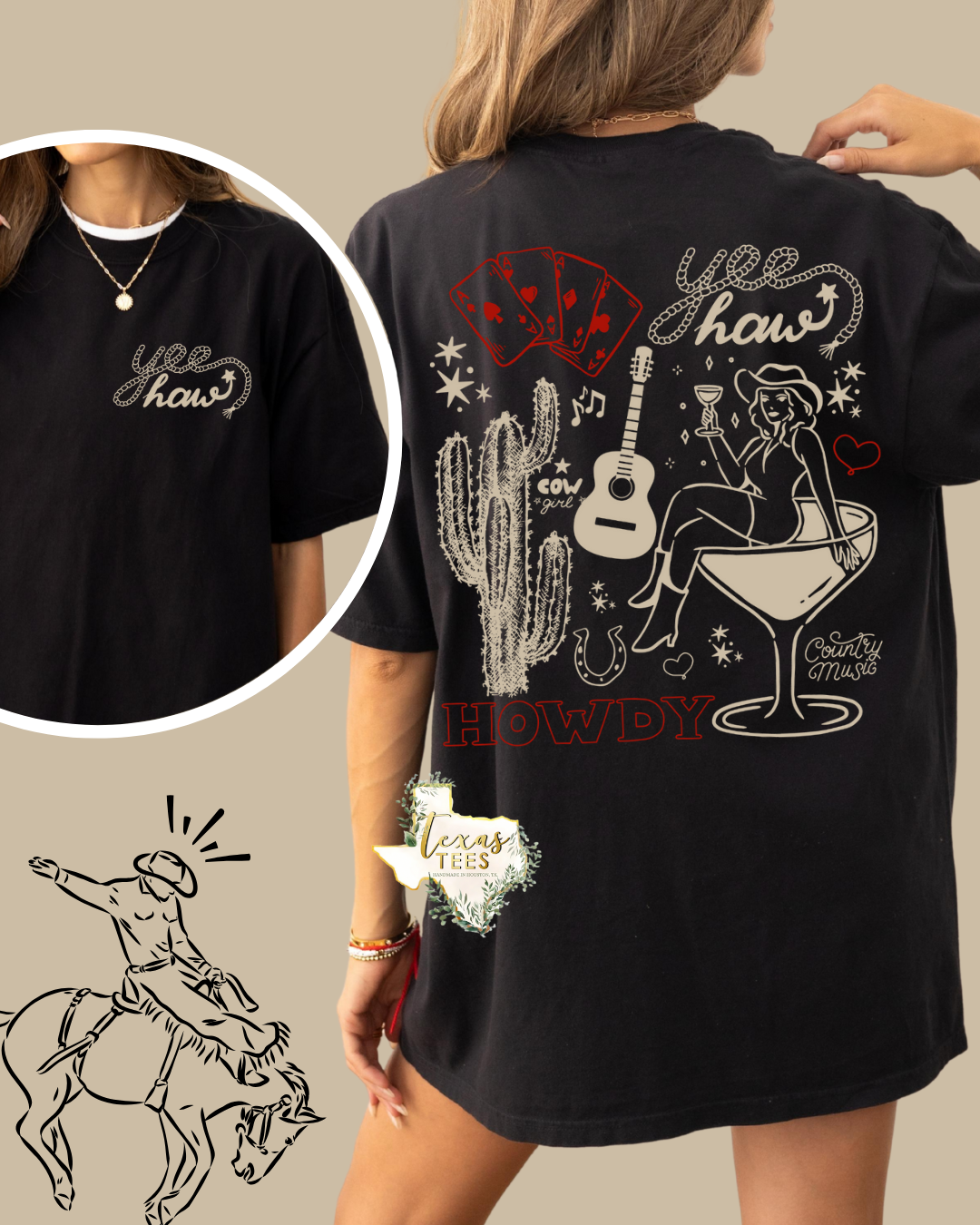 Ready to Rodeo! (YeeHaw) - front pocket/back design