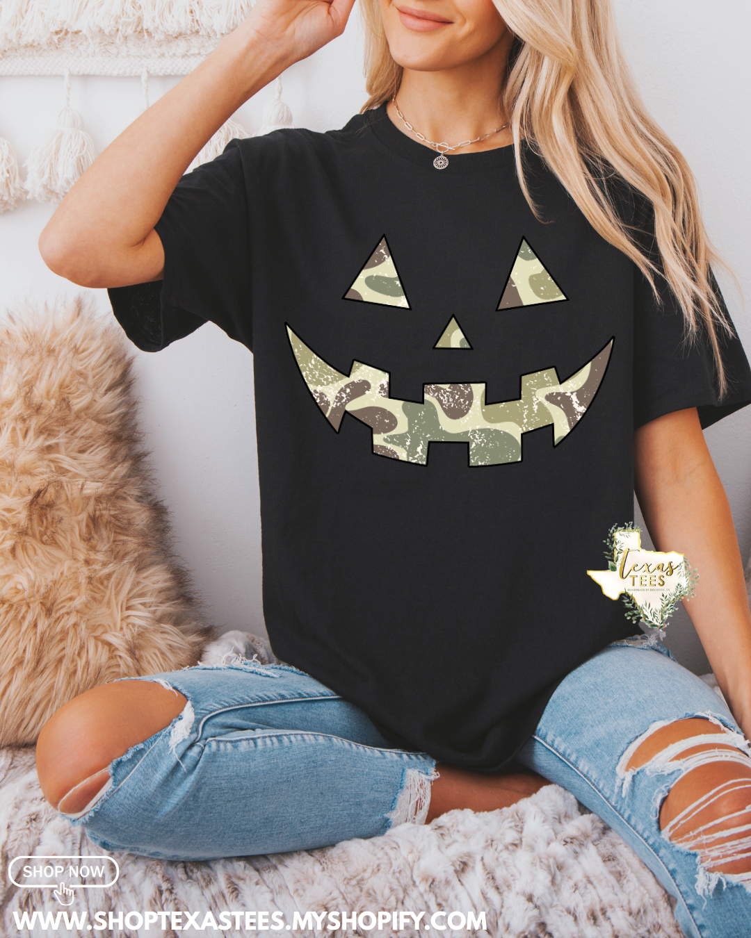 Camo Pumpkin Tee - Black