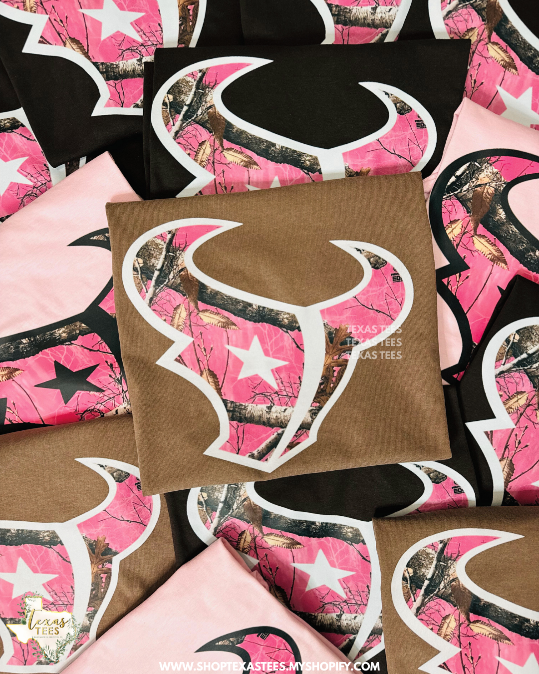 Houston Tex Pink Camo Tee