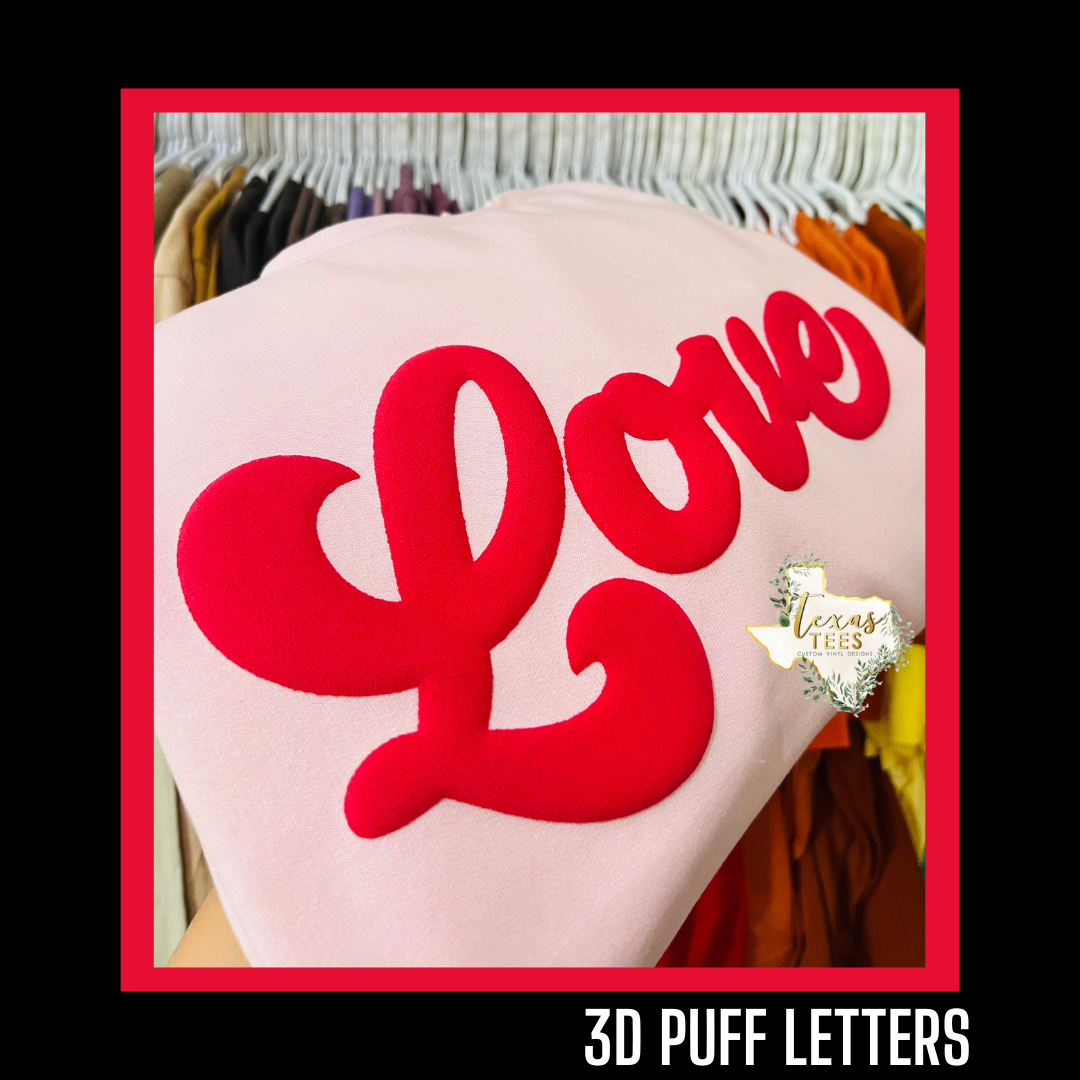 Love Puff - Red on Light Pink