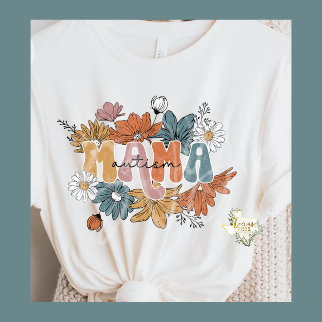 Autism Mama Floral Tee