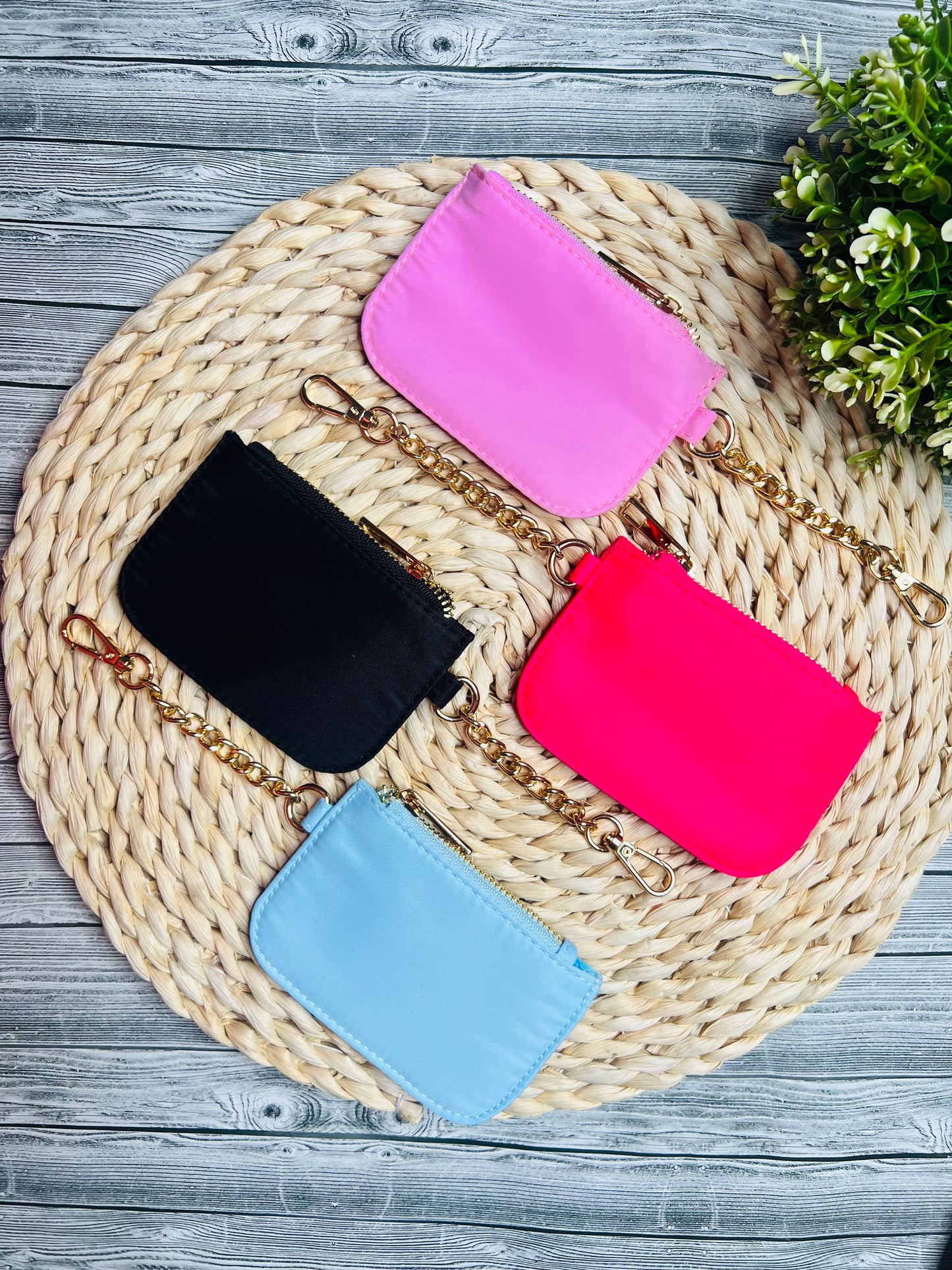Nylon Zipper Wallet Keychains