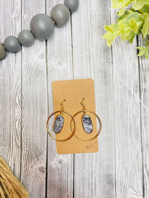 Gold Dangle Hoop Earrings