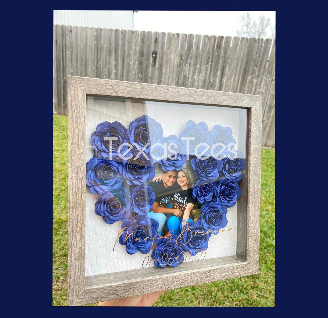 9x9 Heart Flower Shadow Box