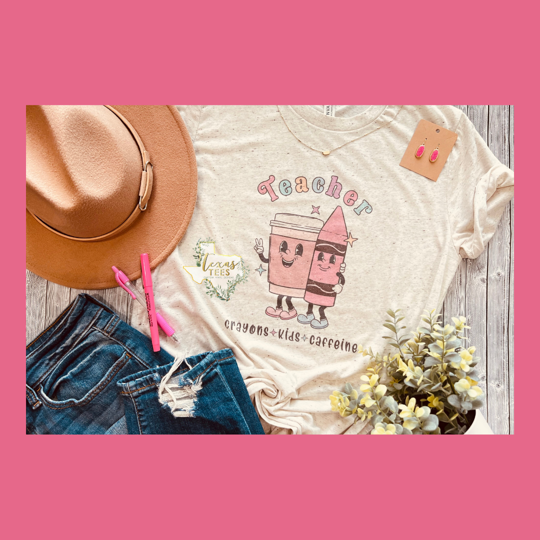 Crayons, KIds & Caffeine Tee