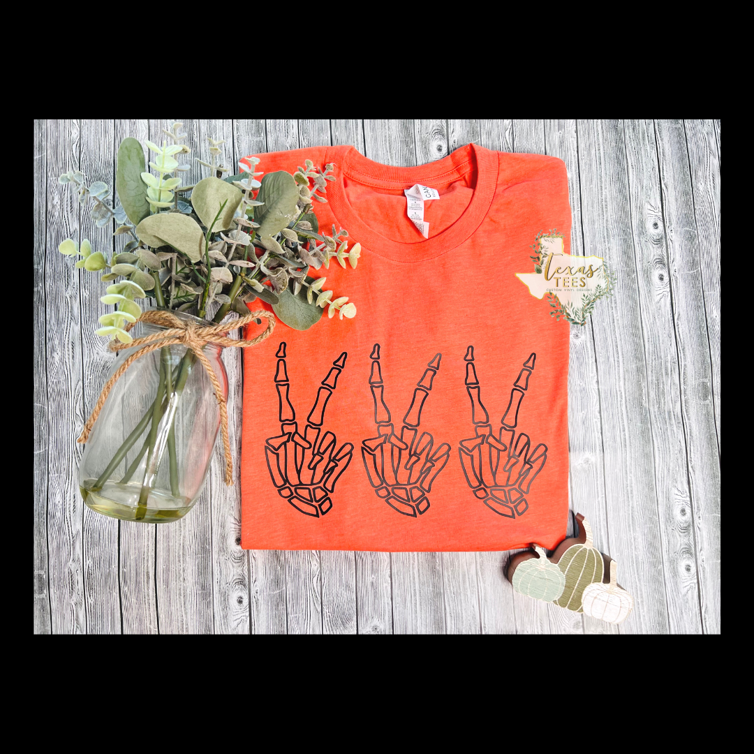 Skeleton Peace Sign Tee