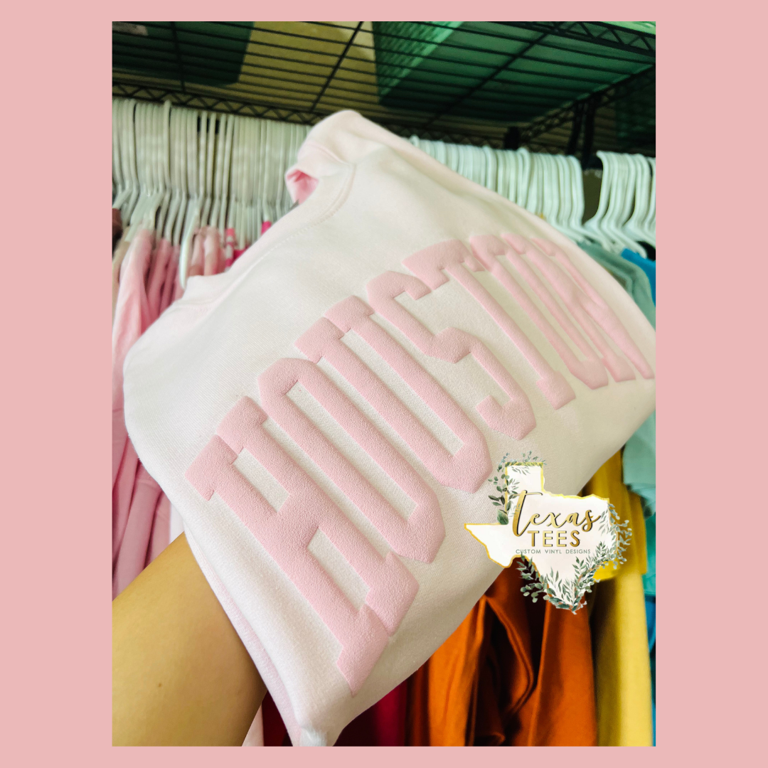 Houston Puff Design - Pink on Pink