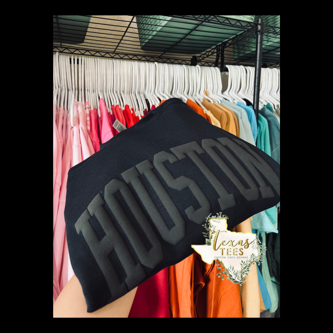 Houston Puff Design - Black on Black
