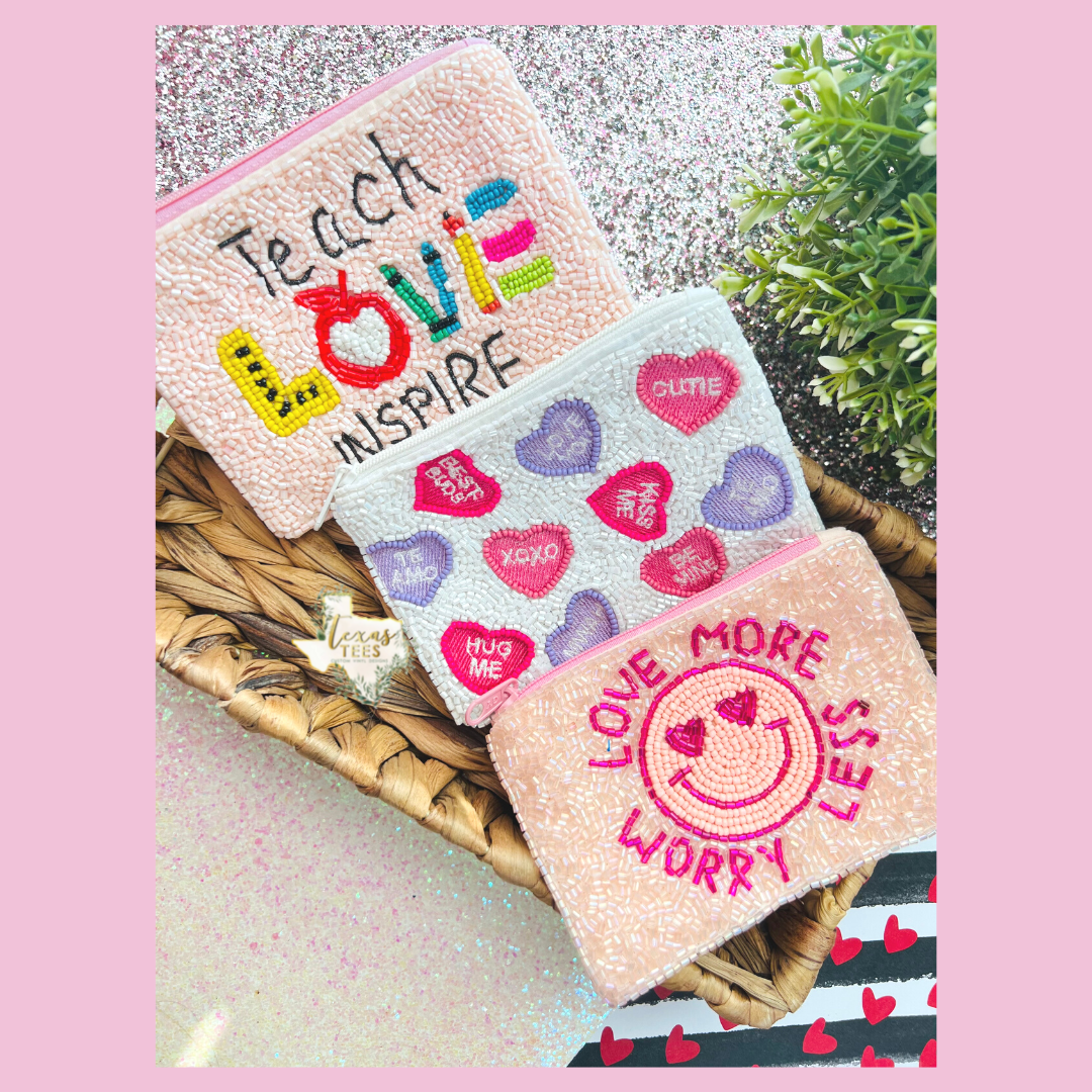 Valentine's Beaded Coin Purses