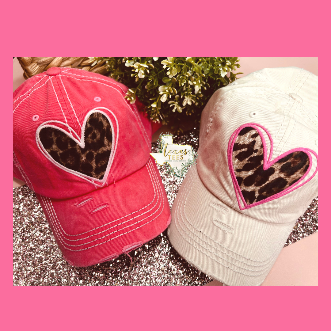 Valentine's Distressed Baseball Caps
