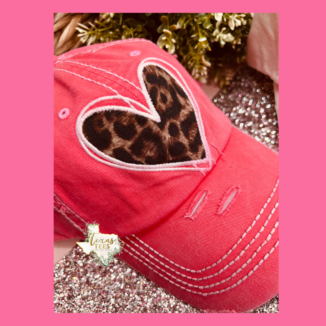 Valentine's Distressed Baseball Caps