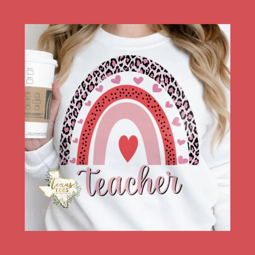 Teacher Heart Rainbow