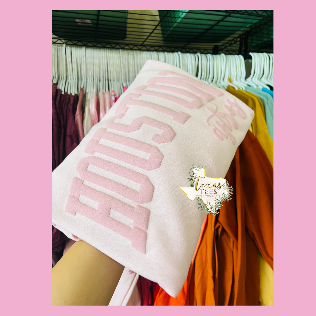 Houston Stros Puff Design - Light Pink on Light Pink