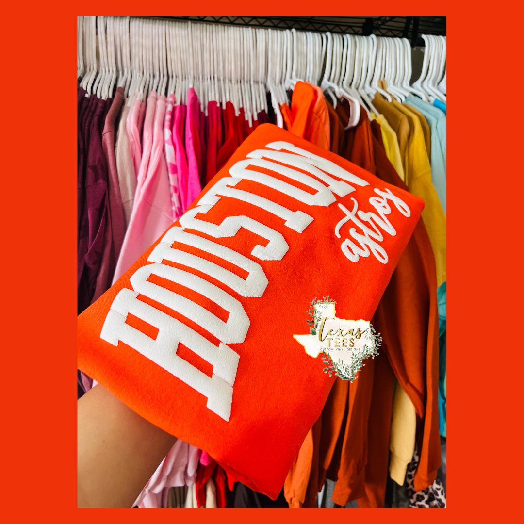 Houston Stros Puff Design - White on Orange