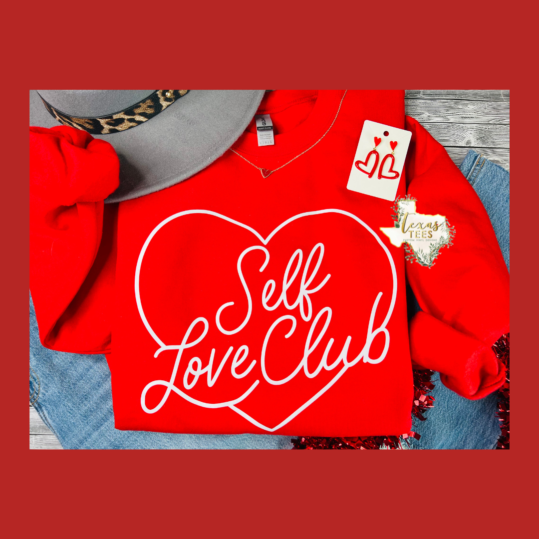 Self Love Club - White on Red