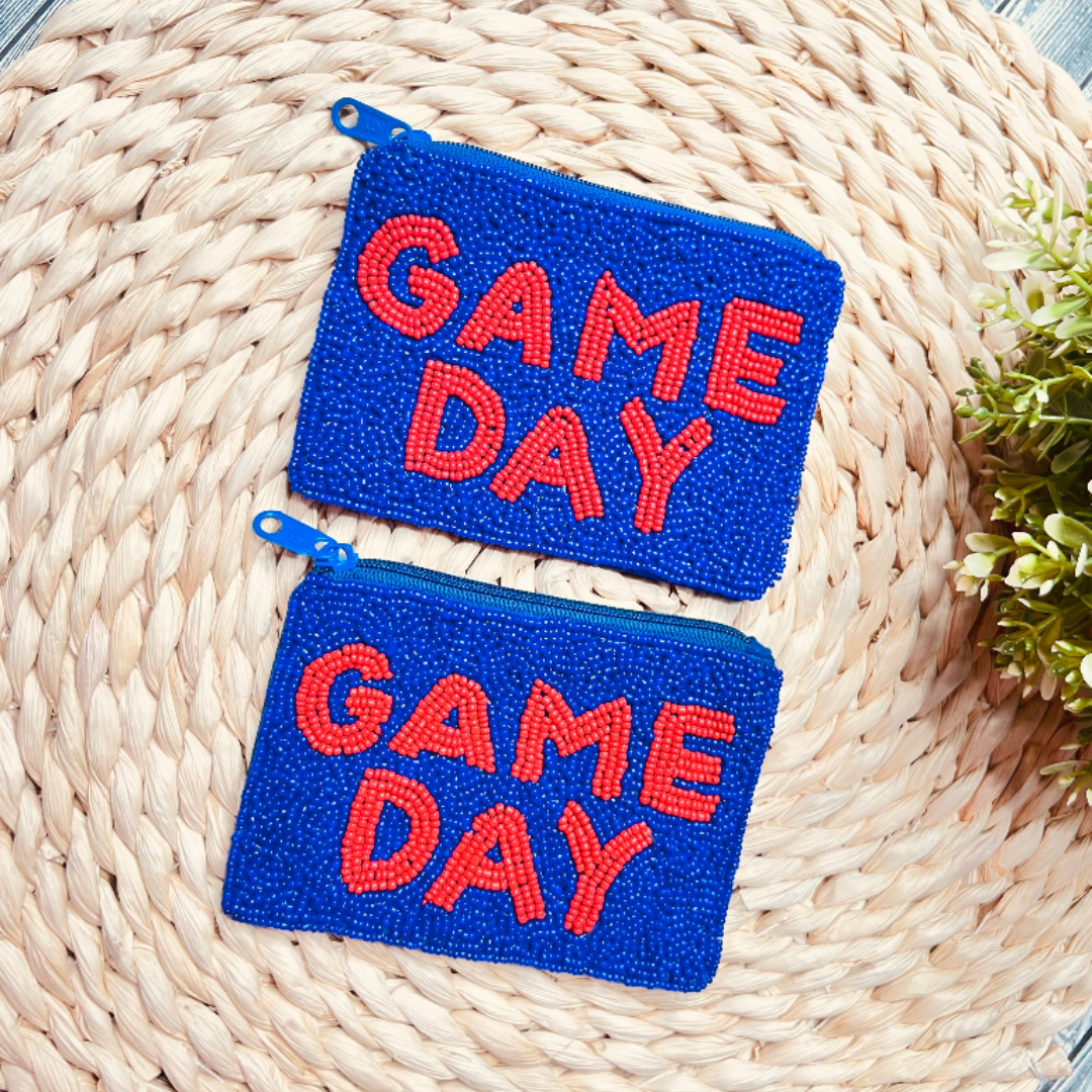 Game Day Beaded Coin Pouch