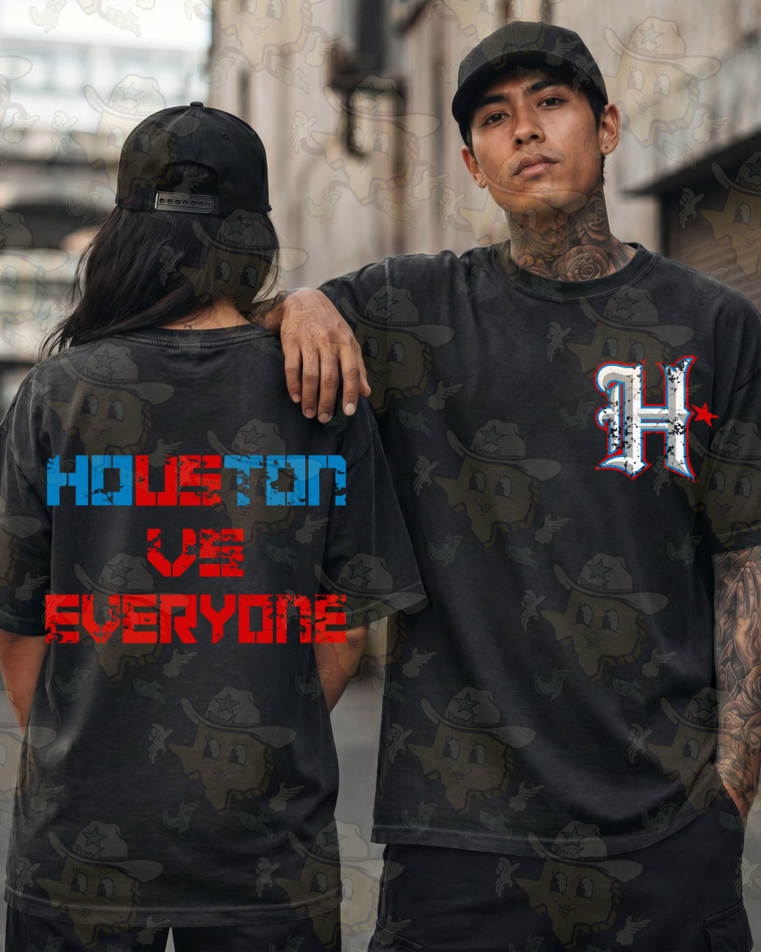 H / Houston vs. Everyone : Pocket & Back | Black Tee