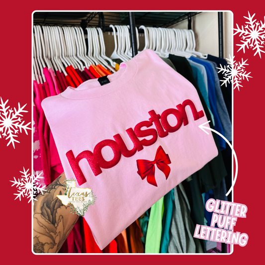 Houston Bow - Glitter Puff