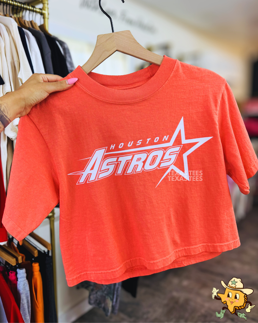 Houston Vs. Everybody White - Oversized Crop