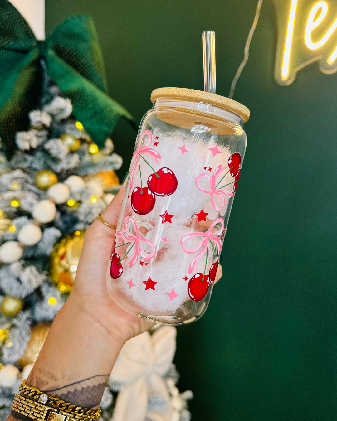 Cherry Star Glass Cup