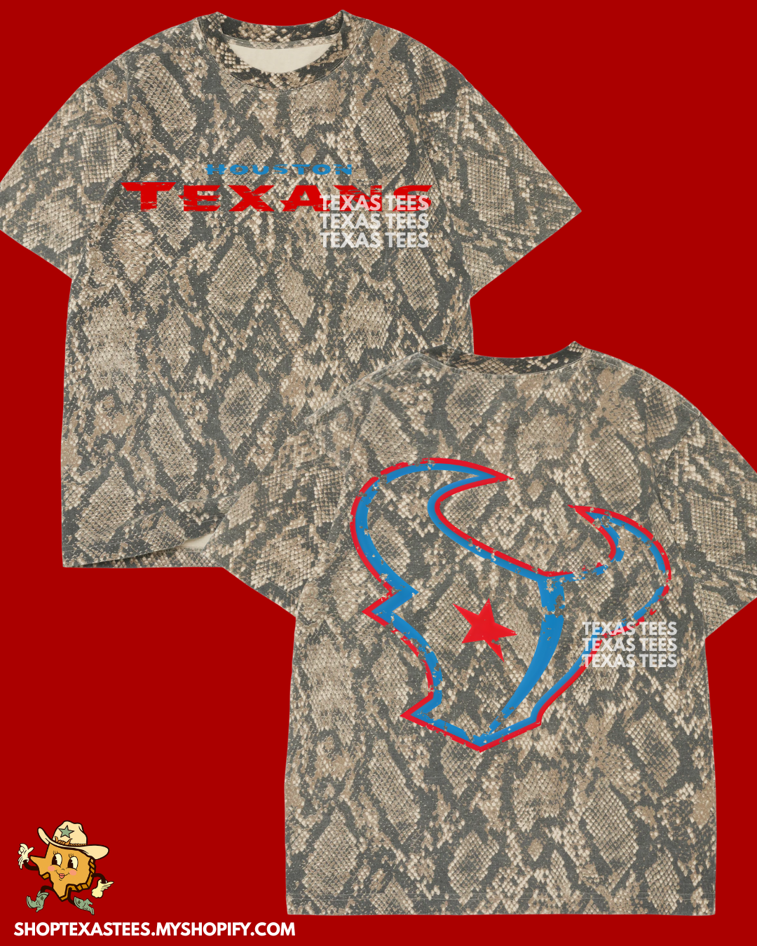 HTEX / DISTRESSED BULL - Rattlesnake Heavyweight Oversized Tee