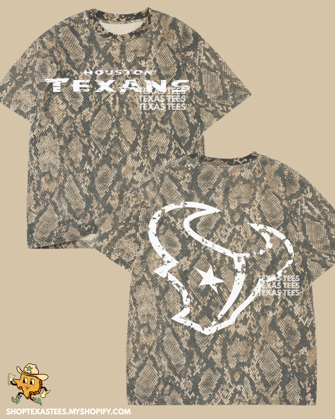 HTEX / DISTRESSED BULL - Rattlesnake Heavyweight Oversized Tee