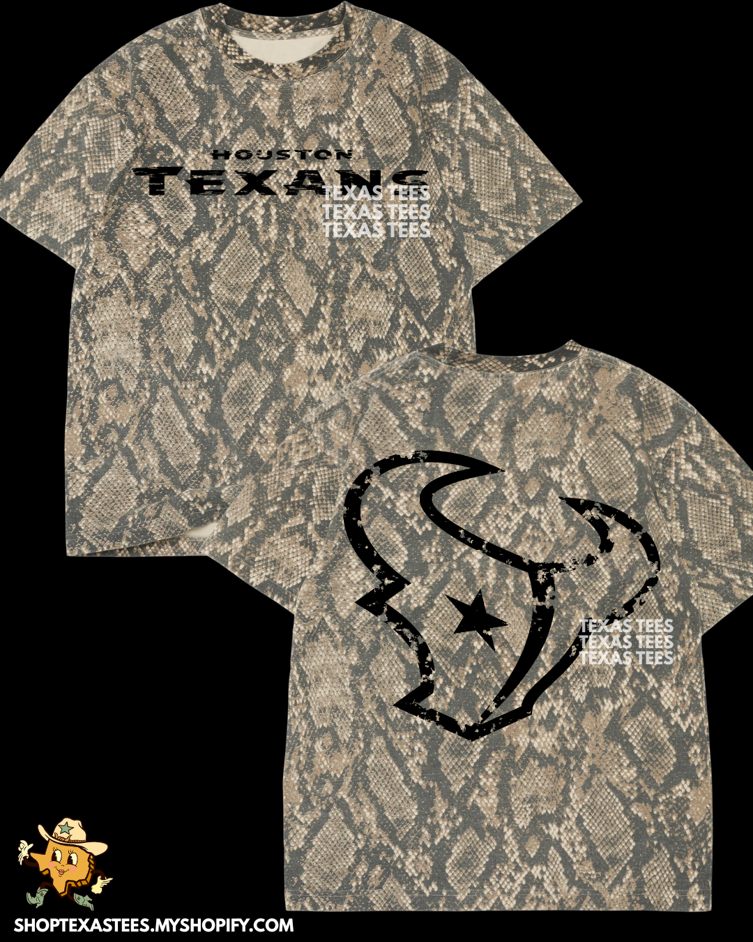 HTEX / DISTRESSED BULL - Rattlesnake Heavyweight Oversized Tee