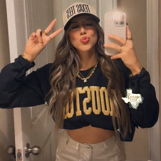 Houston - Gold Glitter Puff