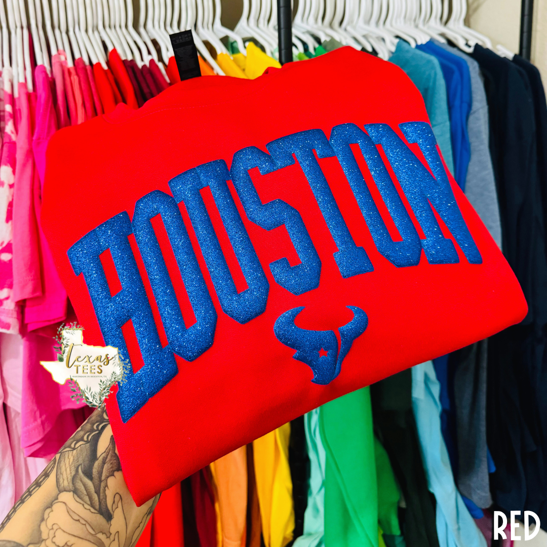 Houston Tex Puff Sweatshirts: SMALL - XL