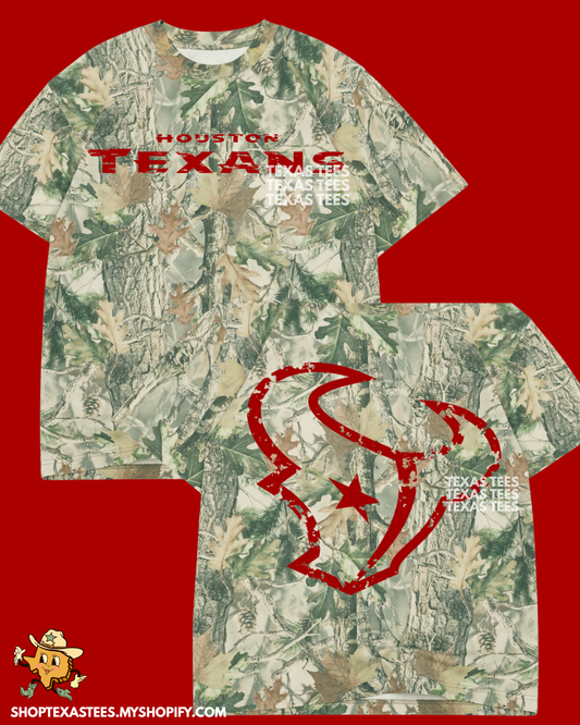 HTEX / DISTRESSED BULL - Green Camo Oversized Tee