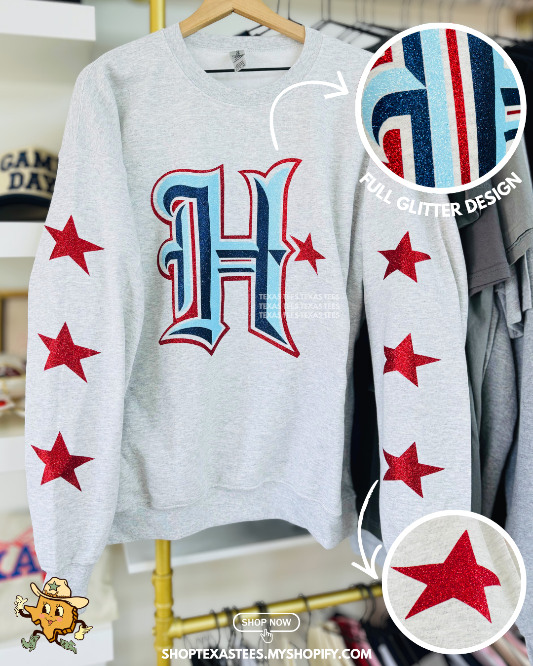 Star H Full Glitter Sweatshirt