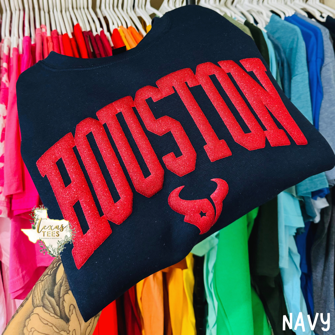 Houston Tex Puff Sweatshirts: SMALL - XL