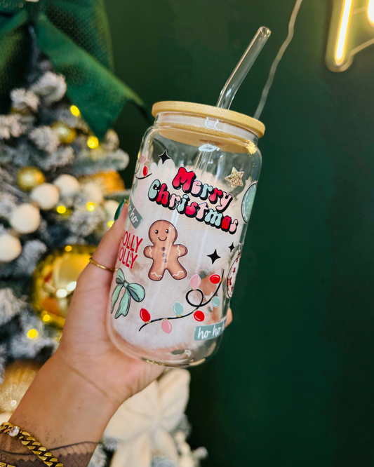 Merry Christmas Glass Cup