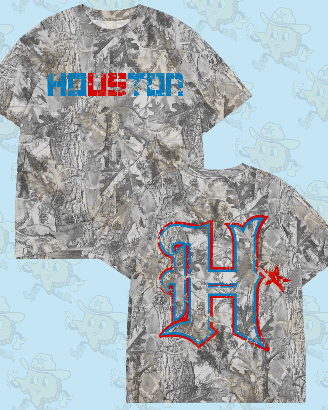 HOUSTON / H : FRONT & BACK | GRAY WASH CAMO