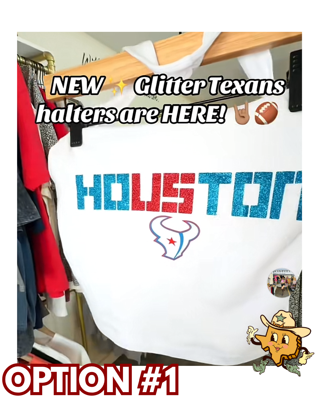 TEX GLITTER HALTER TOPS