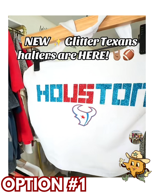 TEX GLITTER HALTER TOPS